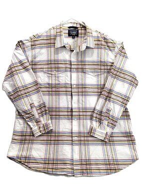 Classic Western Men’s XXL Plaid Button Up Shirt Long Sleeve Multicolor 2XL